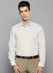 Louis Philippe Beige Checked Slim Fit Formal Shirt men