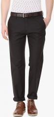 Louis Philippe Black Solid Slim Fit Chinos men