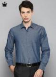 Louis Philippe Blue Printed Slim Fit Formal Shirt Men