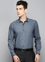 Louis Philippe Blue Self Design Slim Fit Formal Shirt men