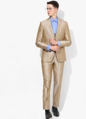 Louis Philippe Golden Slim Fit Single Breasted Party Suit men