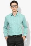 Louis Philippe Green Checked Slim Fit Formal Shirt men