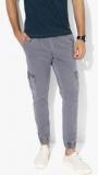 Louis Philippe Jeans Grey Solid Slim Fit Joggers men