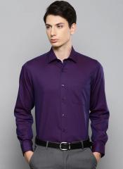 Louis Philippe Magenta Self Design Slim Fit Formal Shirt men