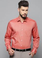 Louis Philippe Red Solid Slim Fit Formal Shirt men