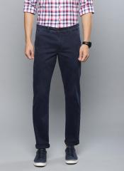 Louis Philippe Sport Men Navy Blue Steven Slim Fit Solid Trousers