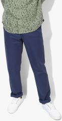 Louis Philippe Sport Navy Blue Regular Fit Solid Chinos men