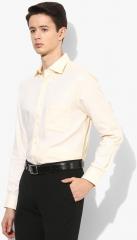 Louis Philippe Yellow Solid Regular Fit Formal Shirt men