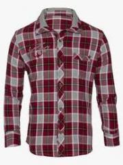 Lumberboy Maroon Casual Shirt boys