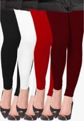 Lux Lyra Pack Of 4 Multicoloured Solid Leggings women