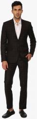 Luxurazi Brown Checked Suit men