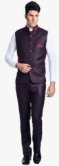 Luxurazi Wine Solid Waistcoat & Trouser men