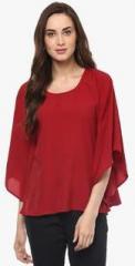 Mabish By Sonal Jain Maroon Solid Blouse women