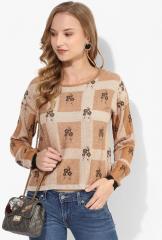 Madame Beige Printed Sweater women