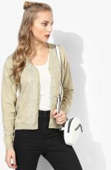 Madame Beige Self Design Cardigan women