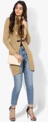 Madame Beige Solid Long Coat women