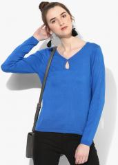 Madame Blue Solid Sweater women