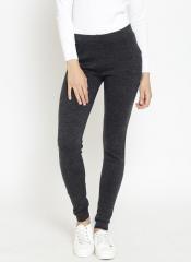 Madame Charcoal Grey Solid Winter Leggings women