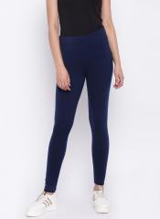 Madame Navy Blue Solid Winter Leggings women