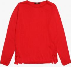 Madame Red Self Design Sweater women