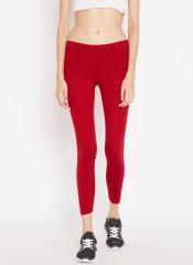 Madame Red Solid Winter Leggings women