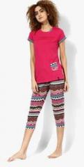 Madame Secret Fuchsia Printed Nightwear Set women