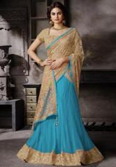 Mahotsav One Minute Ready To Wear Beige Embroidered Saree women