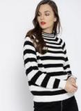 Mango Black & White Striped Pullover Women