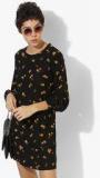 Mango Black Coloured Printed Shift Dress women