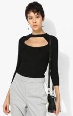 Mango Black Solid Blouse women