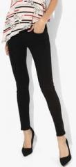 Mango Black Solid Mid Rise Regular Fit Jeans women