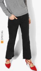 Mango Black Solid Mid Rise Slim Fit Jeans women