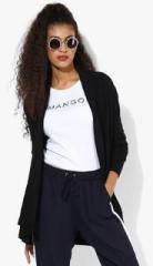 Mango Black Solid Shrug women