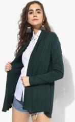 Mango Green Self Pattern Shrug women