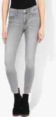 Mango Grey Washed Crop Skinny Isa Jeans women