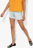 Mango Light Blue Washed Shorts women