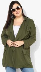 Mango Olive Solid Summer Jacket women