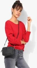 Mango Red Solid Blouse women