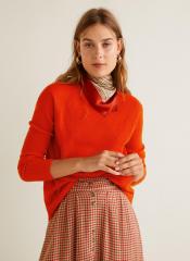 Mango Rust Orange Solid Pullover women