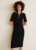 MANGO Women Black Striped T shirt Dress