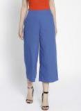 MANGO Women Blue Regular Fit Solid Culottes