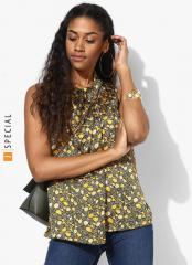 Mango Yellow Solid Blouse women