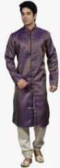 Manish Creations Solid Navy Blue Kurta Set With Churidar men