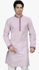 Manish Creations Solid Purple Kurta men