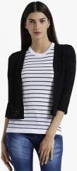 Manola Navy Blue Self Pattern Shrug women