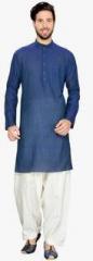 Manyavar Blue Solid Kurta men