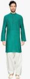 Manyavar Green Solid Kurta Men