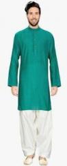 Manyavar Green Solid Kurta men