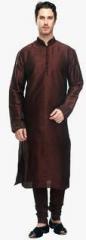 Manyavar Wine Solid Kurta Pyjamas men