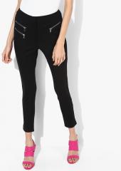 Marks & Spencer Black Solid High Rise Skinny Fit Chinos women